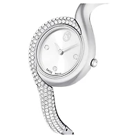 Dextera asymmetric watch, Swiss Made, Metal bracelet, Silver tone, Stainless Steel by SWAROVSKI