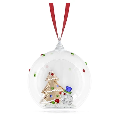 Holiday Cheers Tree and Snowman Ball Ornament by SWAROVSKI