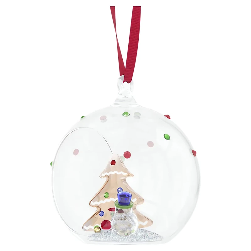 Holiday Cheers Tree and Snowman Ball Ornament by SWAROVSKI