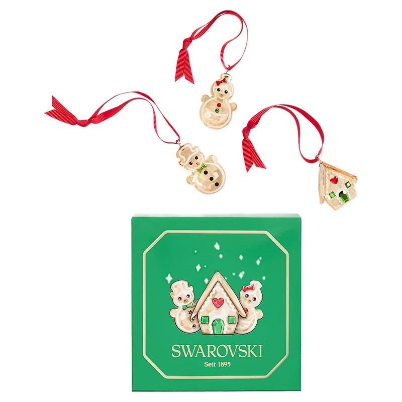 Holiday Cheers Gingerbread Ornament Set by SWAROVSKI
