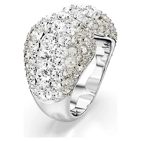 Sublima cocktail ring, Round cut, White, Rhodium plated by SWAROVSKI