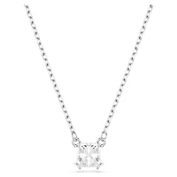 Stilla Attract pendant, Square cut, White, Rhodium plated by SWAROVSKI
