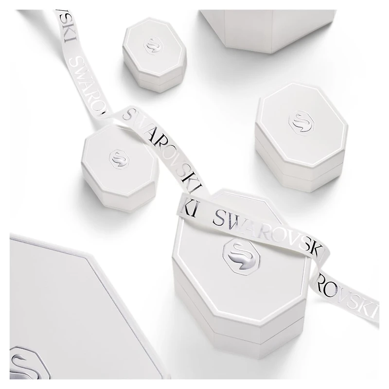 Eternity halo solitaire ring, Lab-grown diamonds 1.3 ct tw, Pear shape, 14K white gold by SWAROVSKI