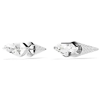 Lucent stud earrings, Pavé, Spike, White, Rhodium plated by SWAROVSKI