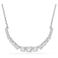 Matrix necklace, Gradient of round cuts, White, Rhodium plated by SWAROVSKI