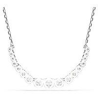 Matrix necklace, Gradient of round cuts, White, Rhodium plated by SWAROVSKI