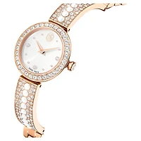 Matrix pearl bangle bangle watch, Swiss Made, Crystal bracelet, Rose gold-tone finish by SWAROVSKI