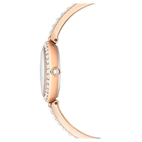 Matrix pearl bangle bangle watch, Swiss Made, Crystal bracelet, Rose gold-tone finish by SWAROVSKI