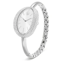 Imber bangle watch, Swiss Made, Metal bracelet, Silver tone, Stainless steel by SWAROVSKI