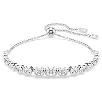 Imber Tennis bracelet, Mixed round cuts, White, Rhodium plated by SWAROVSKI
