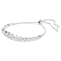 Imber Tennis bracelet, Mixed round cuts, White, Rhodium plated by SWAROVSKI