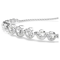 Imber bracelet, Mixed round cuts, White, Rhodium plated by SWAROVSKI