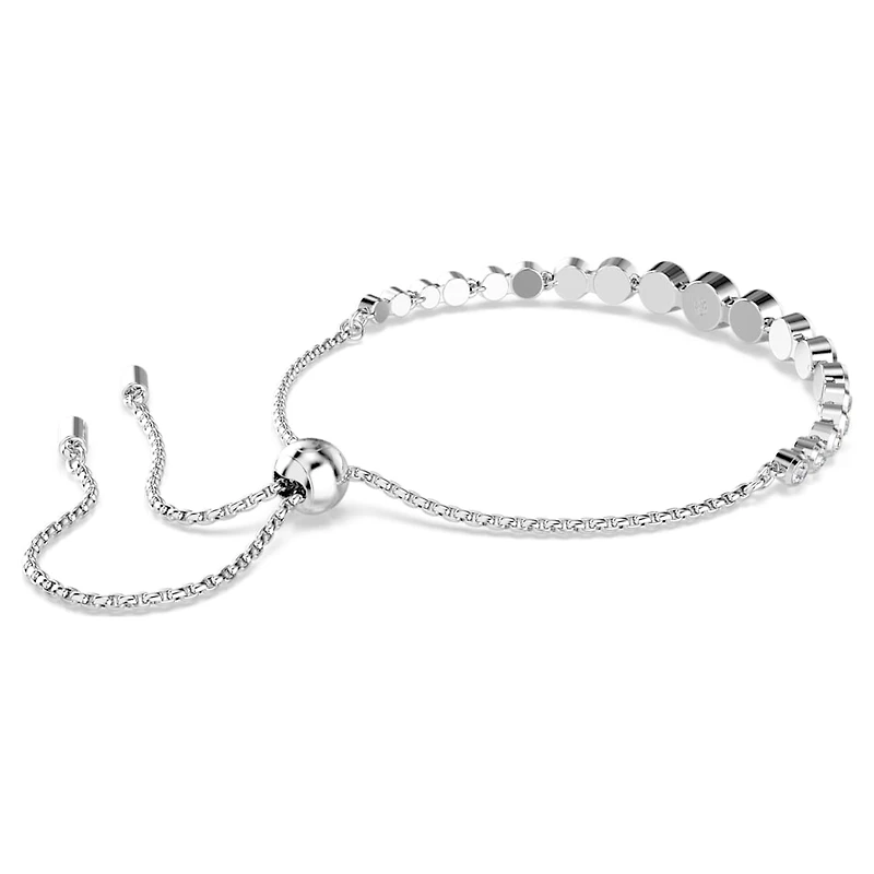 Imber bracelet, Mixed round cuts, White, Rhodium plated by SWAROVSKI