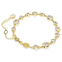 Imber bracelet, Mixed cuts, White, Gold-tone plated by SWAROVSKI