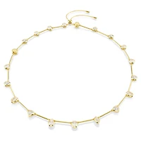 Imber necklace, Magnetic closure, Mixed cuts, White, Gold-tone plated by SWAROVSKI