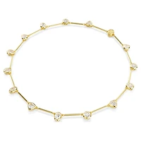 Imber necklace, Magnetic closure, Mixed cuts, White, Gold-tone plated by SWAROVSKI