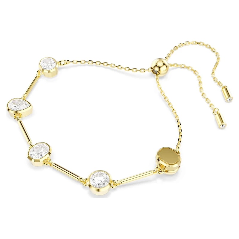 Imber necklace, Magnetic closure, Mixed cuts, White, Gold-tone plated by SWAROVSKI