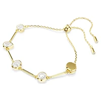 Imber necklace, Magnetic closure, Mixed cuts, White, Gold-tone plated by SWAROVSKI