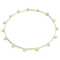 Imber necklace, Magnetic closure, Mixed cuts, White, Gold-tone plated by SWAROVSKI