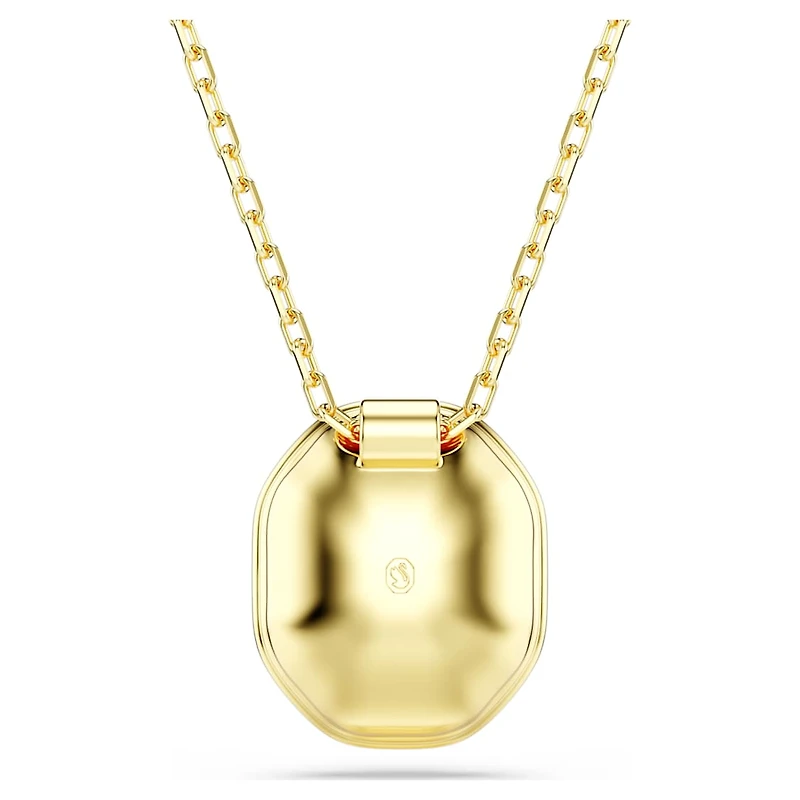 Chroma pendant, Octagon cut, Green, Gold-tone plated by SWAROVSKI