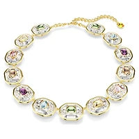 Chroma Tennis necklace, Octagon cut, Multicolored, Gold-tone plated by SWAROVSKI
