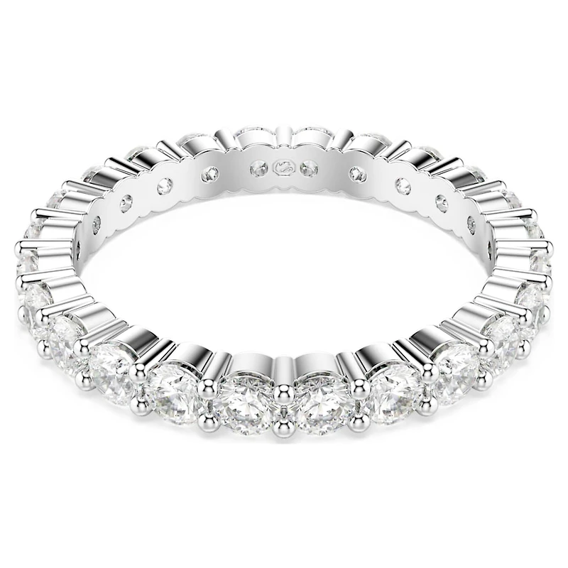 Matrix Vittore ring, Round cut, White, Silver-tone finish by SWAROVSKI