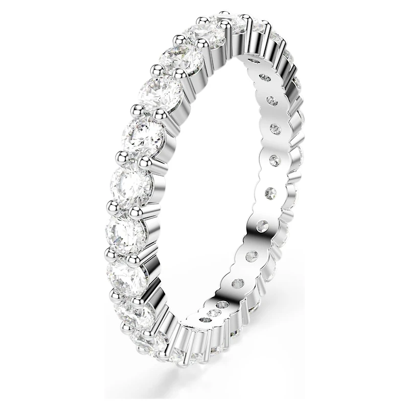 Matrix Vittore ring, Round cut, White, Silver-tone finish by SWAROVSKI