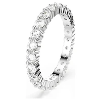 Matrix Vittore ring, Round cut, White, Silver-tone finish by SWAROVSKI