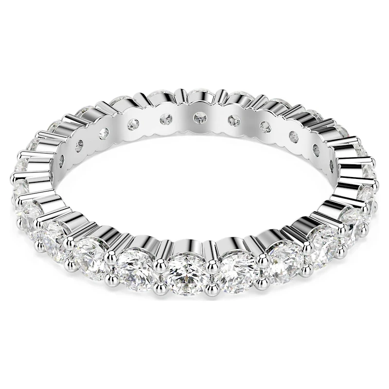 Matrix Vittore ring, Round cut, White, Silver-tone finish by SWAROVSKI