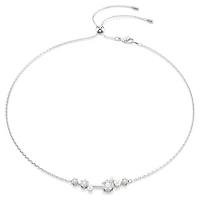 Constella necklace, Crystal pearl, Round cuts, White, Rhodium plated by SWAROVSKI