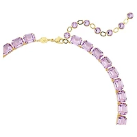 Millenia necklace, Octagon cut, Purple, Gold-tone plated by SWAROVSKI