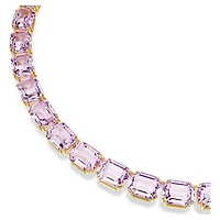 Millenia necklace, Octagon cut, Purple, Gold-tone plated by SWAROVSKI