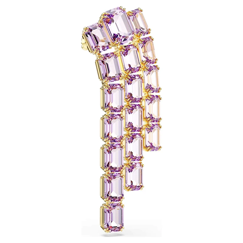 Millenia brooch, Octagon cut, Purple, Gold-tone plated by SWAROVSKI