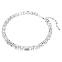 Millenia necklace, Octagon cut, White, Rhodium plated by SWAROVSKI
