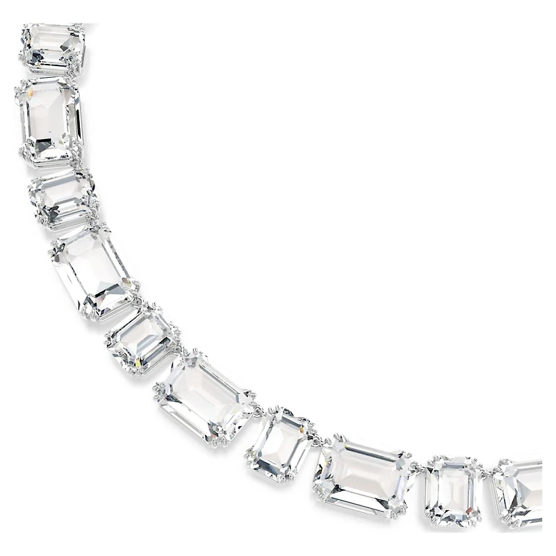 Millenia necklace, Octagon cut, White, Rhodium plated by SWAROVSKI