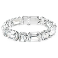 Millenia bracelet, Octagon cut, White, Rhodium plated by SWAROVSKI