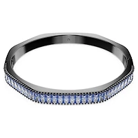 Matrix bangle, Baguette cut, Octagon shape, Blue, Ruthenium plated by SWAROVSKI