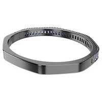 Matrix bangle, Baguette cut, Octagon shape, Blue, Ruthenium plated by SWAROVSKI