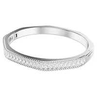 Matrix bangle, Baguette cut, Octagon shape, White, Rhodium plated by SWAROVSKI
