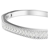 Matrix bangle, Baguette cut, Octagon shape, White, Rhodium plated by SWAROVSKI