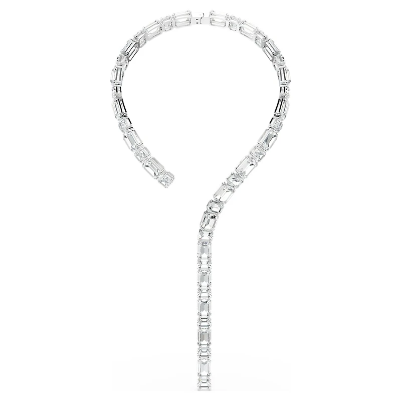 Millenia necklace, Octagon cut, White, Rhodium plated by SWAROVSKI