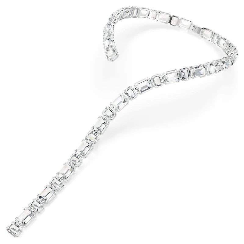Millenia necklace, Octagon cut, White, Rhodium plated by SWAROVSKI