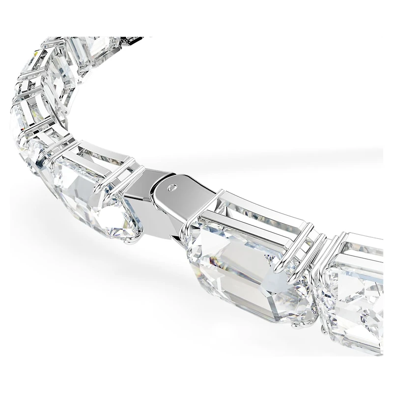 Millenia necklace, Octagon cut, White, Rhodium plated by SWAROVSKI