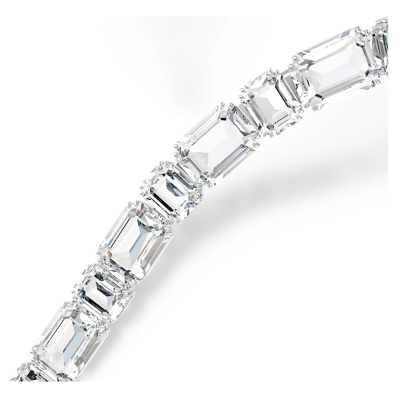 Millenia necklace, Octagon cut, White, Rhodium plated by SWAROVSKI
