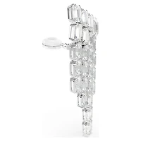 Millenia clip earrings, Octagon cut, Chandelier, White, Rhodium plated by SWAROVSKI