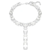 Millenia necklace, Mixed cuts, White, Rhodium plated by SWAROVSKI