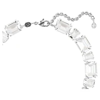 Millenia necklace, Mixed cuts, White, Rhodium plated by SWAROVSKI