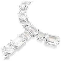 Millenia necklace, Mixed cuts, White, Rhodium plated by SWAROVSKI