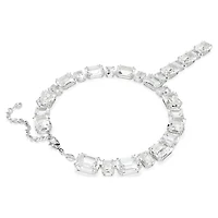 Millenia necklace, Mixed cuts, White, Rhodium plated by SWAROVSKI