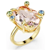Gema ring, Set (3), Mixed cuts, Multicoloured, Gold-tone plated by SWAROVSKI